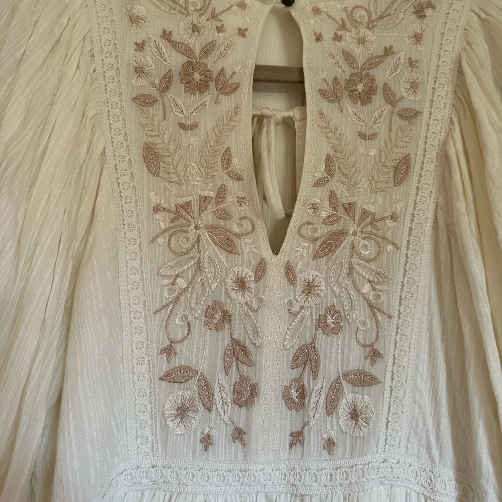 Anthropologie Viveka Embroidered Lace Mini Dress Cottagecore - Picture 10 of 12